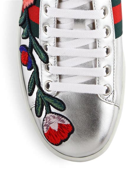 gucci floral sneakers fake|gucci ace embellished leather sneakers.